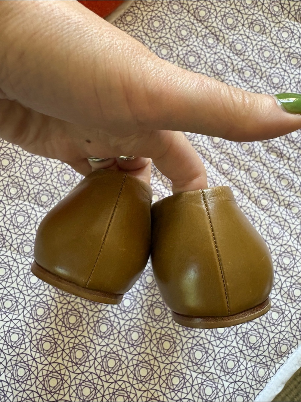 Lemaire Brown Leather Square-Toe Flats - Picture 4 of 7